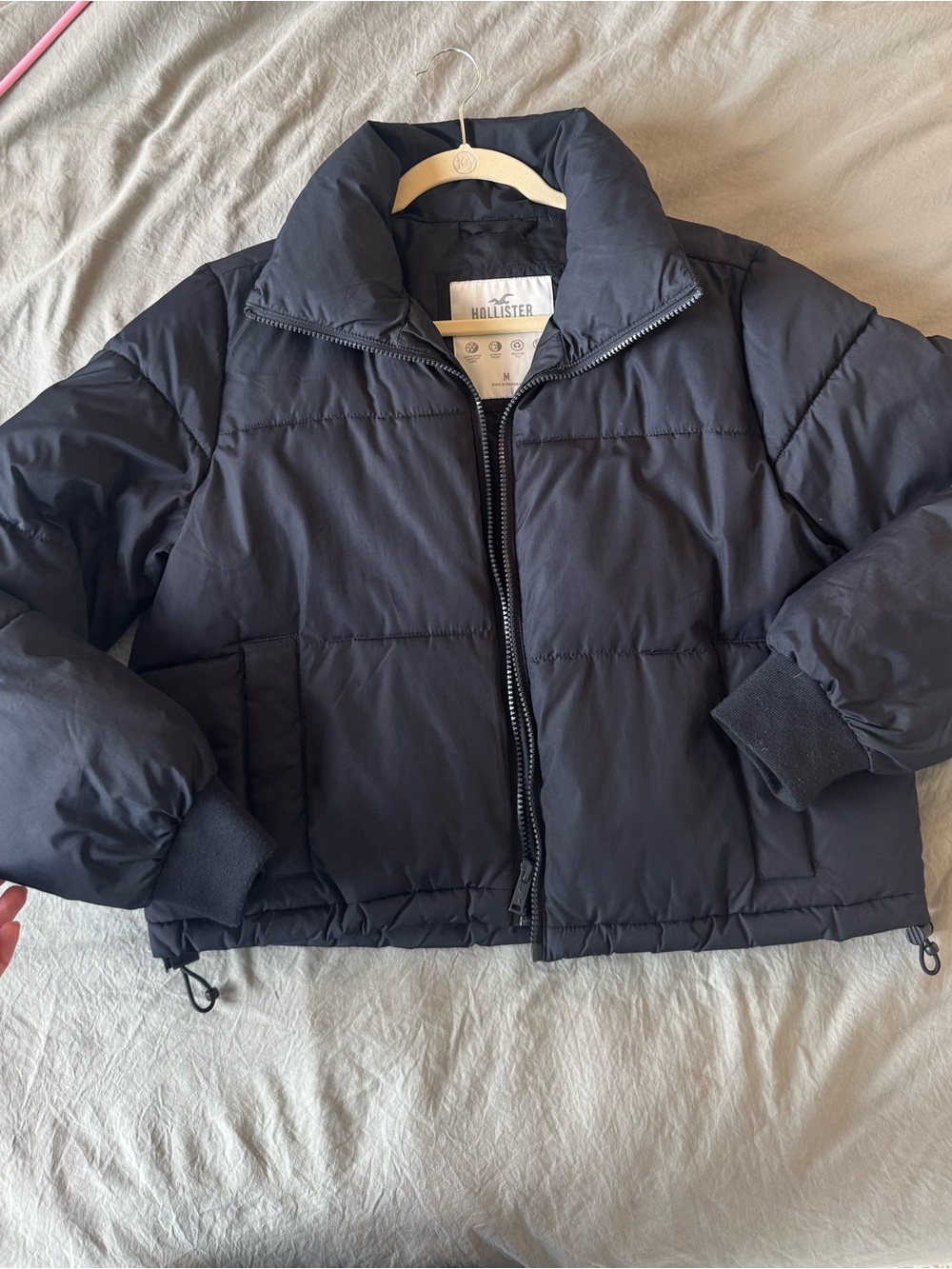 Hollister Black Cropped Puffer Jacket